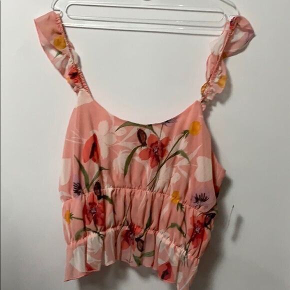 NWT LEITH‎ FLORAL RUFFLE CROP TANK SIZE 2X - Picture 2 of 5